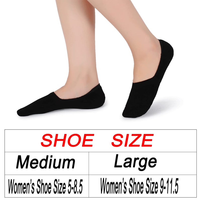 Pareberry Women's Thick Cushion Cotton Athletics Casual Low Cut Flat Non-Slip Boat Liner No Show Socks-5/10 Pack (Shoe Size: 5-8.5, Black) - Image 2